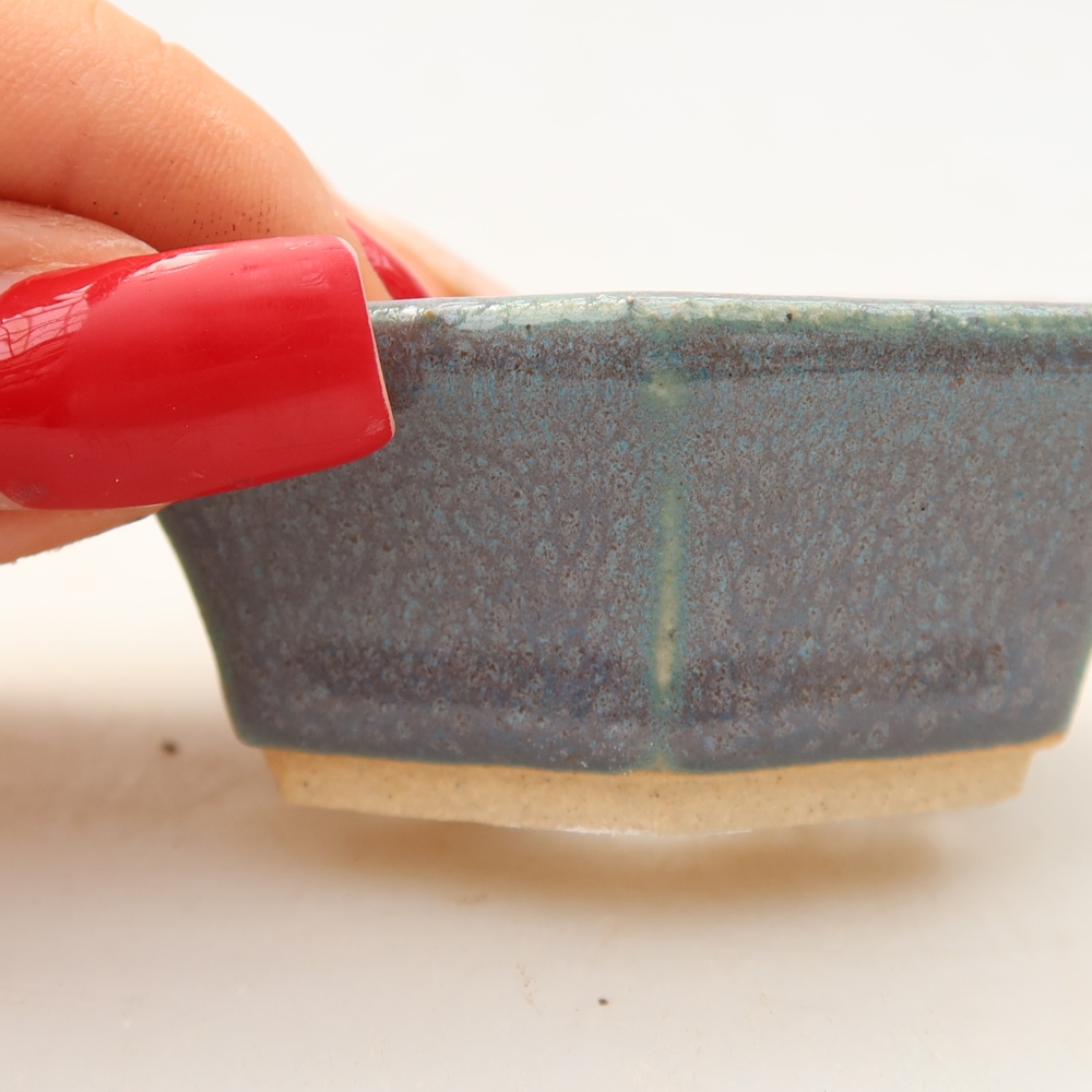 Keramik-Bonsai-Schale, 6 x 5,5 x 2,5 cm, Farbe: Grau