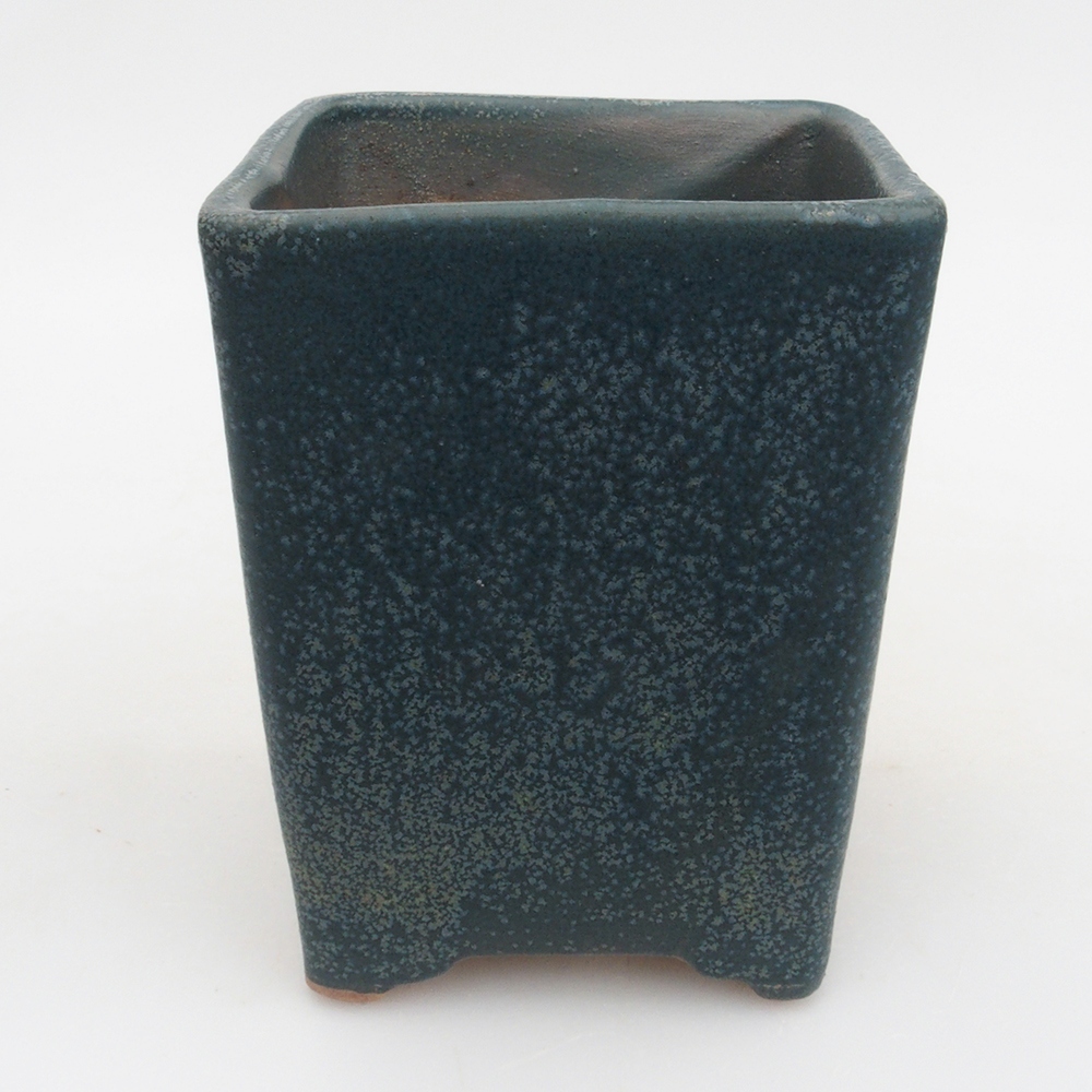 Keramik-Bonsaischale 8,5 x 8,5 x 10,5 cm, Farbe blau