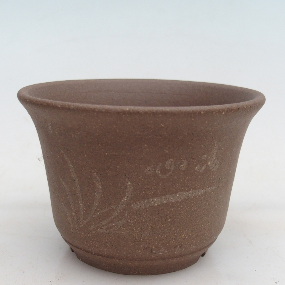 Bonsaischale aus Keramik 9,5 x 9,51 x 6,5 cm, Farbe beige