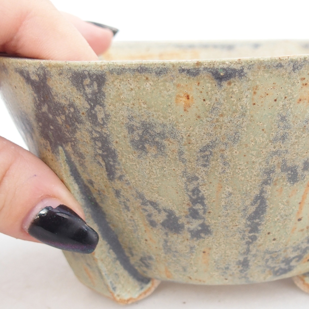 Bonsaischale aus Keramik 13,5 x 13,5 x 6,5 cm, grün