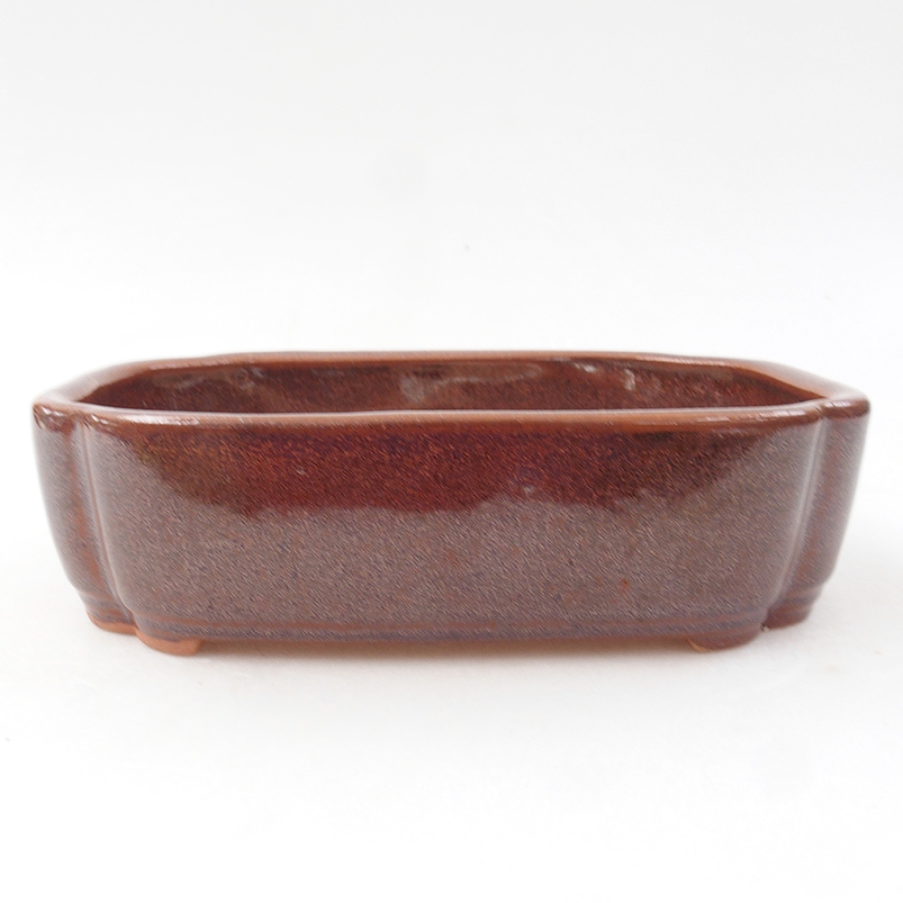 Keramik-Bonsaischale 15 x 11,5 x 4,5 cm, Farbe braun