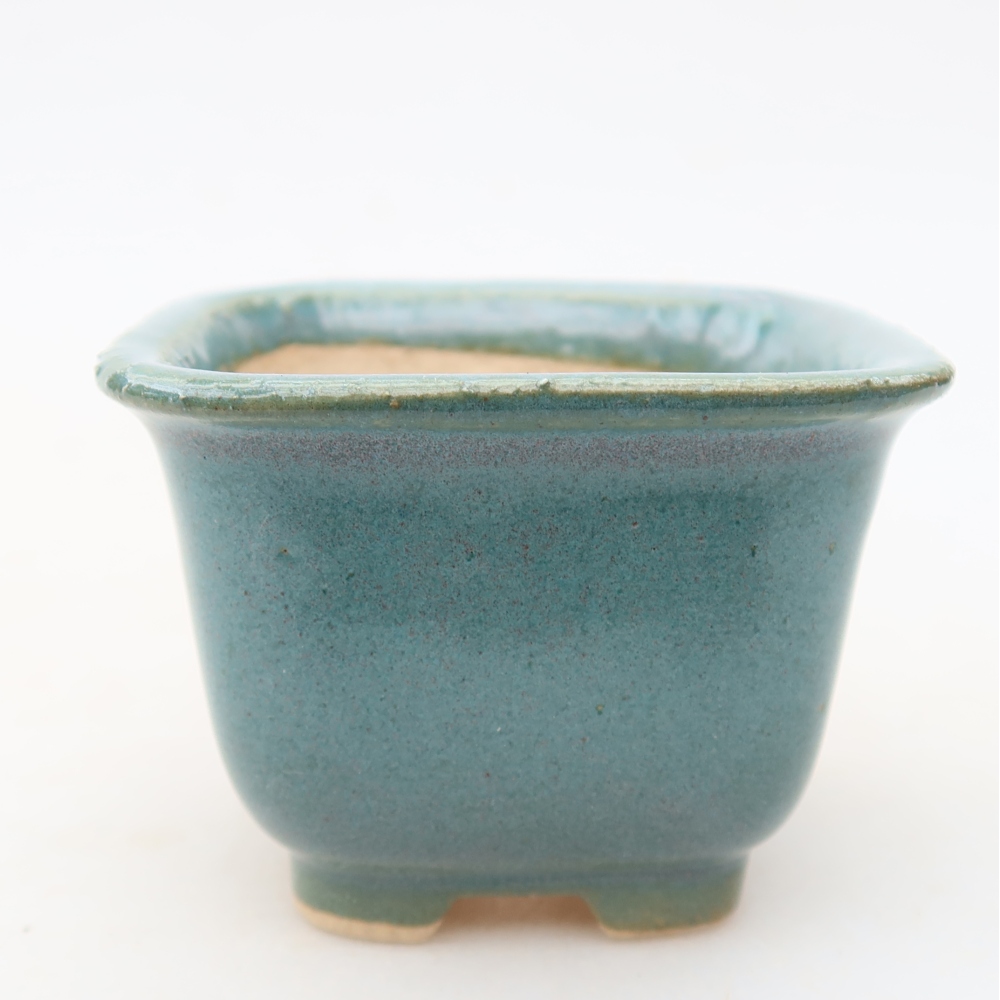 Bonsaischale aus Keramik 6,5 x 6,5 x 5 cm, Farbe blau