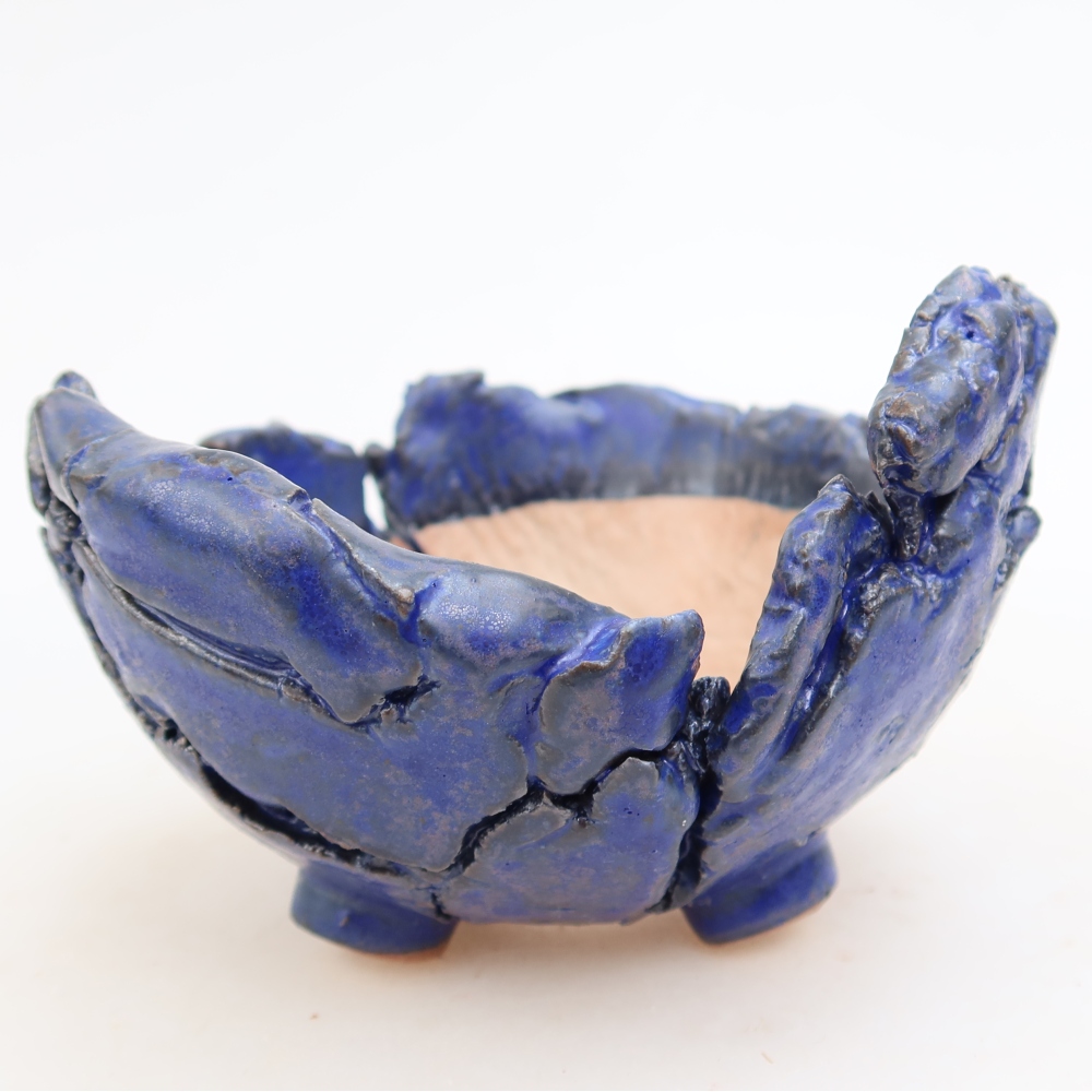 Keramikschale 11 x 11 x 7,5 cm , Farbe blau