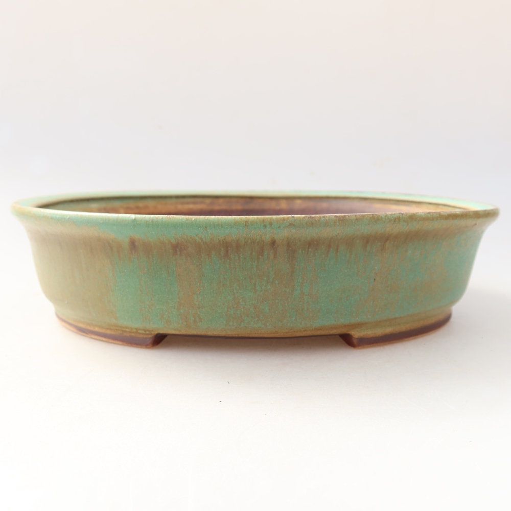 Bonsaischale aus Keramik 21 x 19 x 5 cm, grün