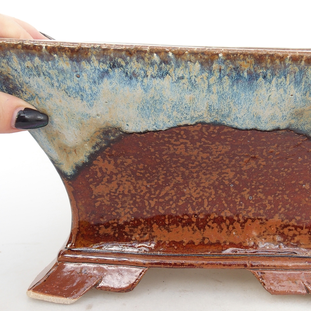 Bonsaischale aus Keramik 24 x 24 x 14 cm, braun