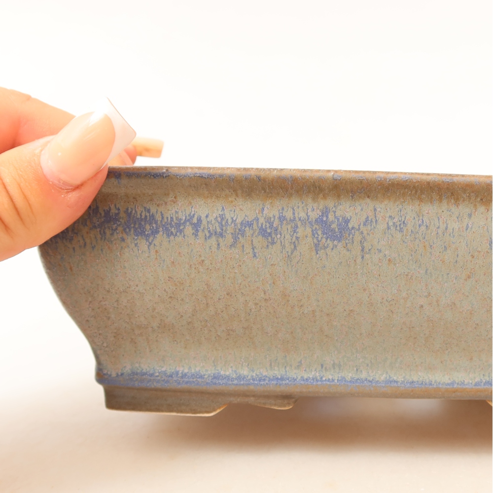 Keramik-Bonsai-Schale 18,5 x 15 x 6 cm, Farbe: Blau