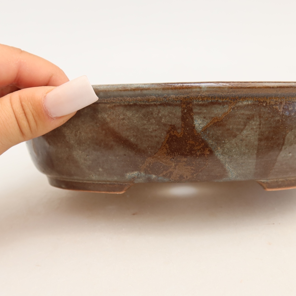 Keramik-Bonsai-Schale 19 x 14,5 x 5 cm, Farbe: braun