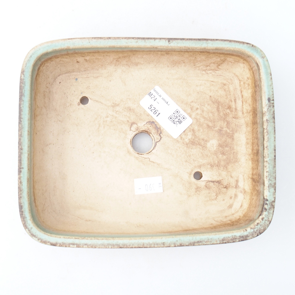 Bonsaischale aus Keramik 17,5 x 14 x 4,5 cm, Farbe Grün