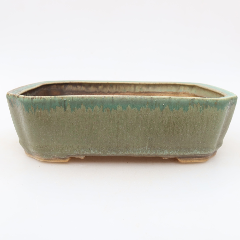 Keramik-Bonsai-Schale 21,5 x 18 x 6 cm, Farbe: grün