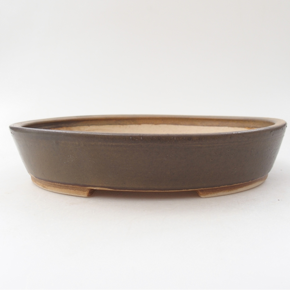 Bonsaischale aus Keramik 22,5 x 20 x 4,5 cm, braun