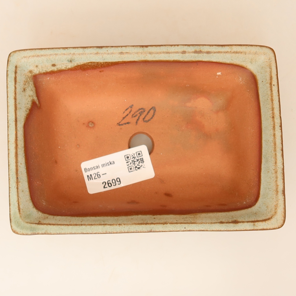 Keramikschale  14,5 x 10 x 5 cm, Farbe: beige-grün