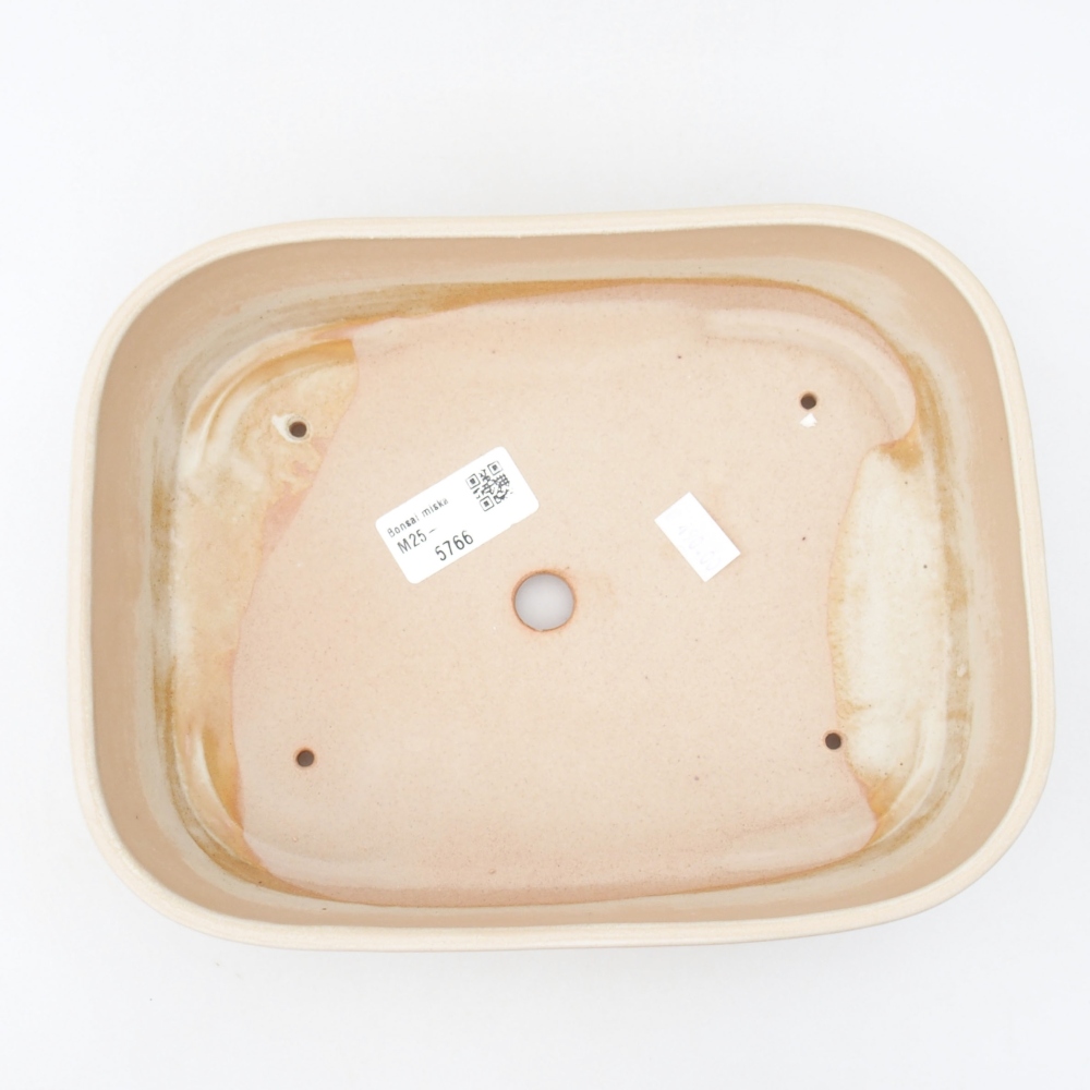 Keramik-Bonsaischale 23 x 17,5 x 5,5 cm, Farbe Beige