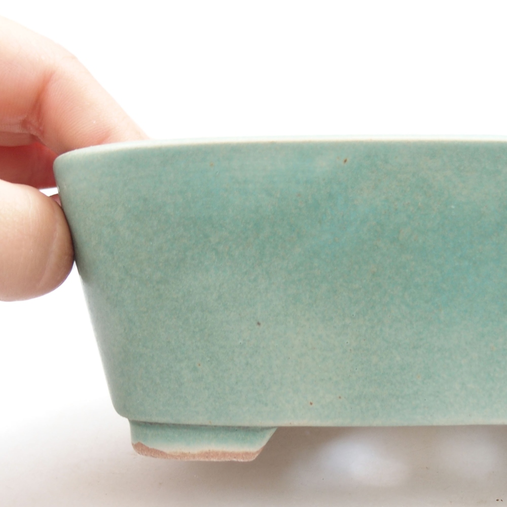 Keramik-Bonsaischale 13,5 x 10 x 6 cm, Farbe Grün