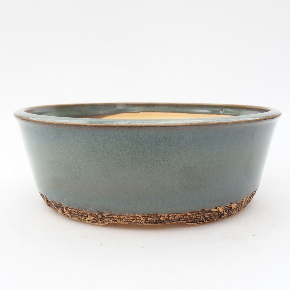 Keramik-Bonsaischale 19 x 19 x 6,5 cm, Farbe grün