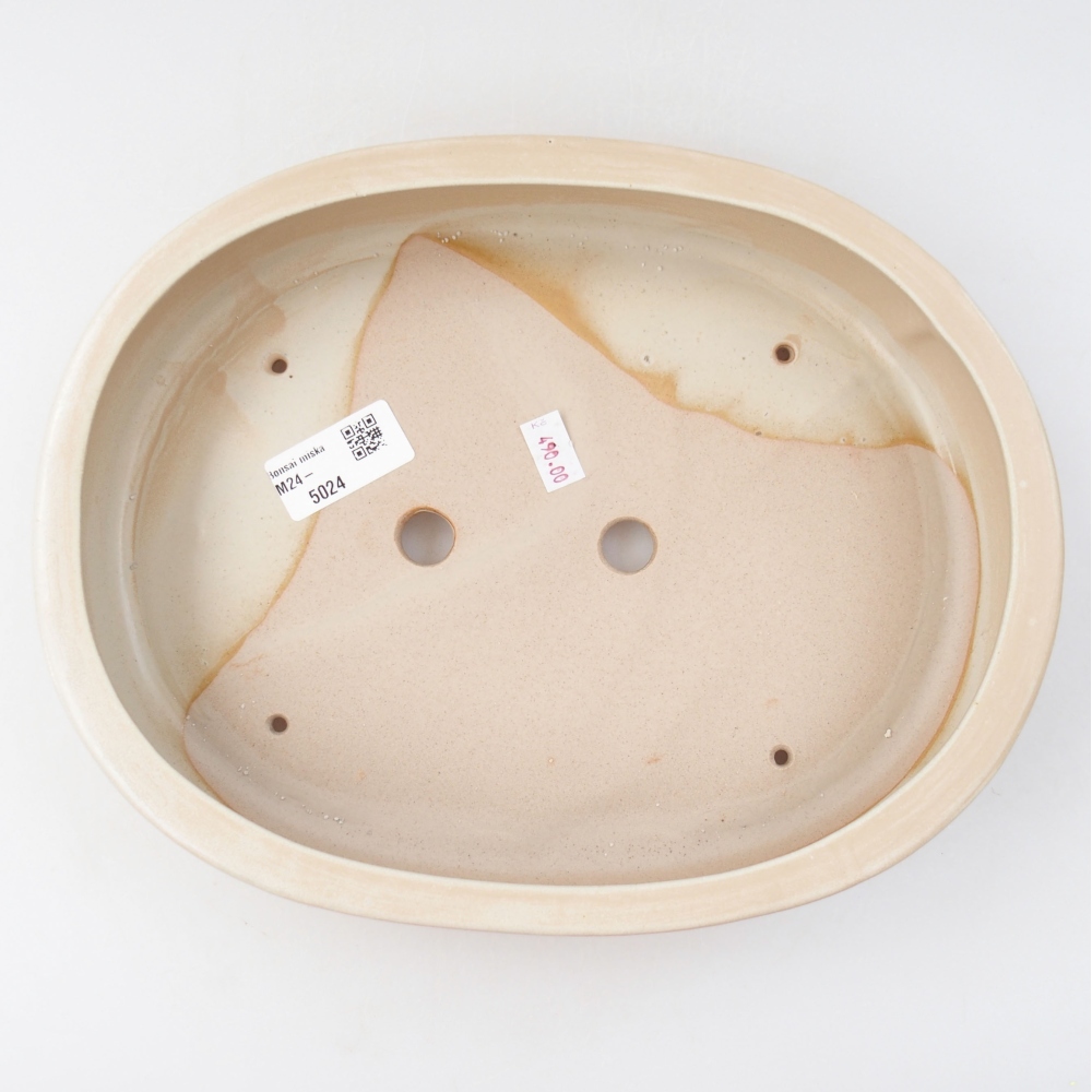 Keramik-Bonsaischale 25,5 x 22 x 8 cm, Farbe Beige