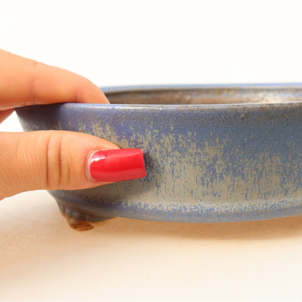 Bonsaischale aus Keramik 18 x 18 x 5 cm, Farbe blau