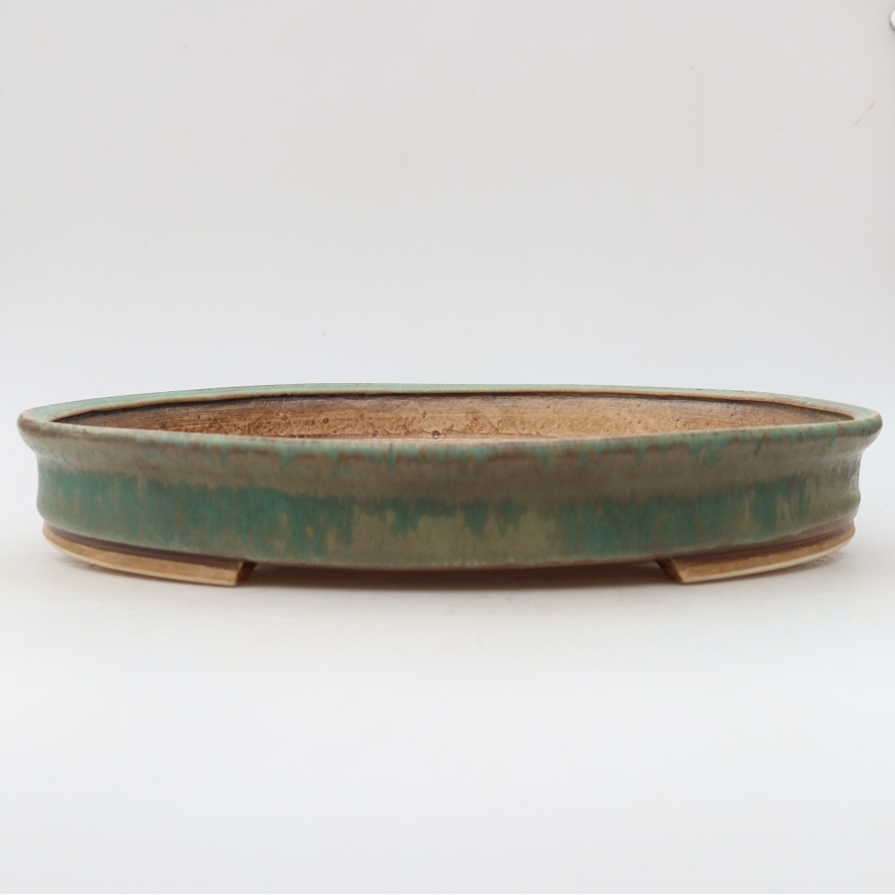 Bonsaischale aus Keramik 31 x 27 x 4,5 cm, grün