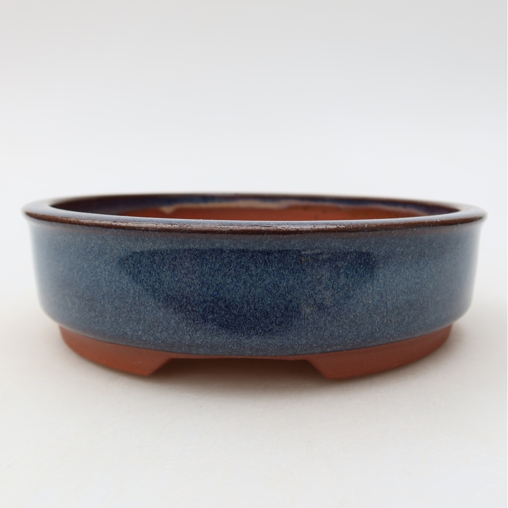 Keramik-Bonsai-Schale, 14 x 14 x 4 cm, Farbe: Blau