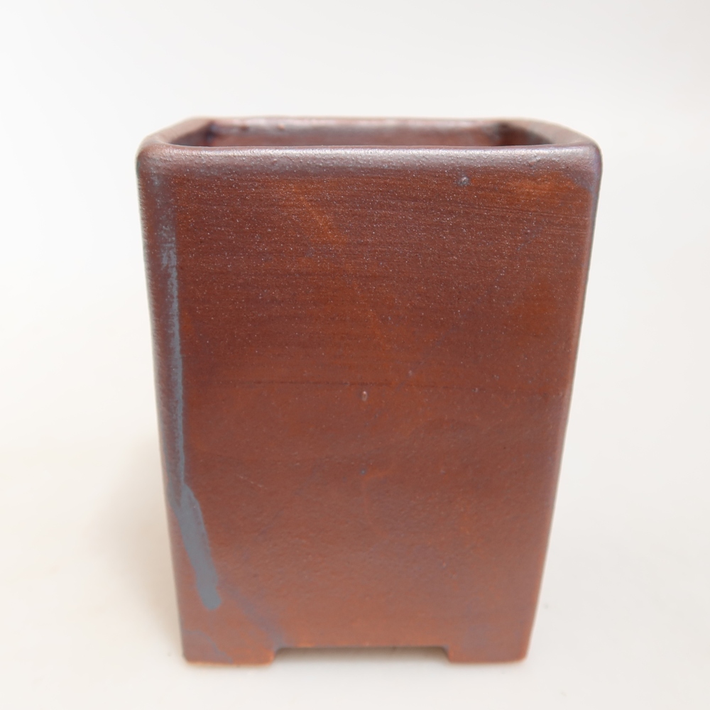 Bonsai-Schale aus Keramik, 7,5 x 7,5 x 9,5 cm, metallfarben