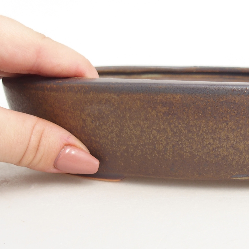 Bonsaischale aus Keramik 22 x 17 x 4 cm, braun