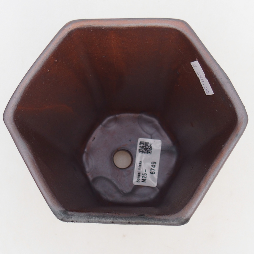 Bonsaischale aus Keramik 12,5 x 11,5 x 16,5 cm, metallfarben