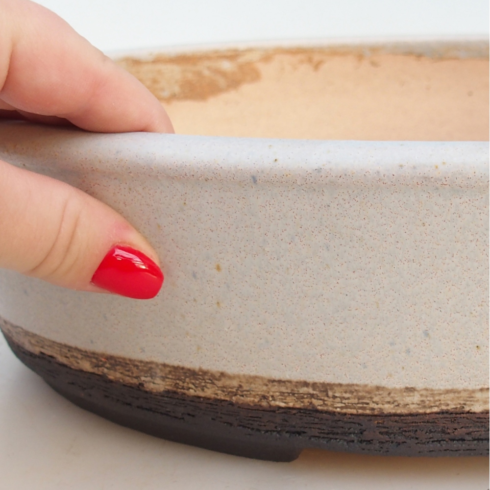 Bonsaischale 32,5 x 26,5 x 8,5 cm , Farbe beige