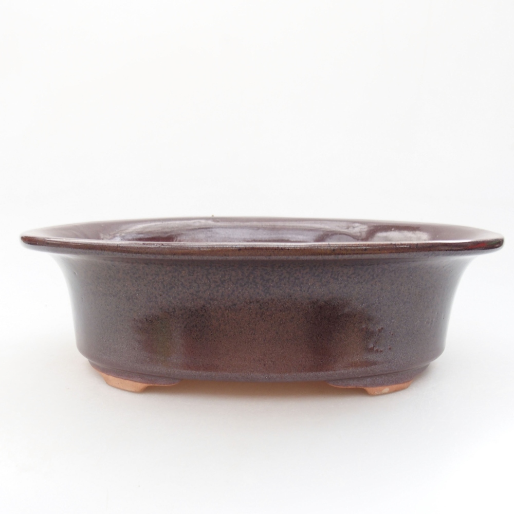 Keramik-Bonsaischale 23 x 18 x 6,5 cm, Farbe braun