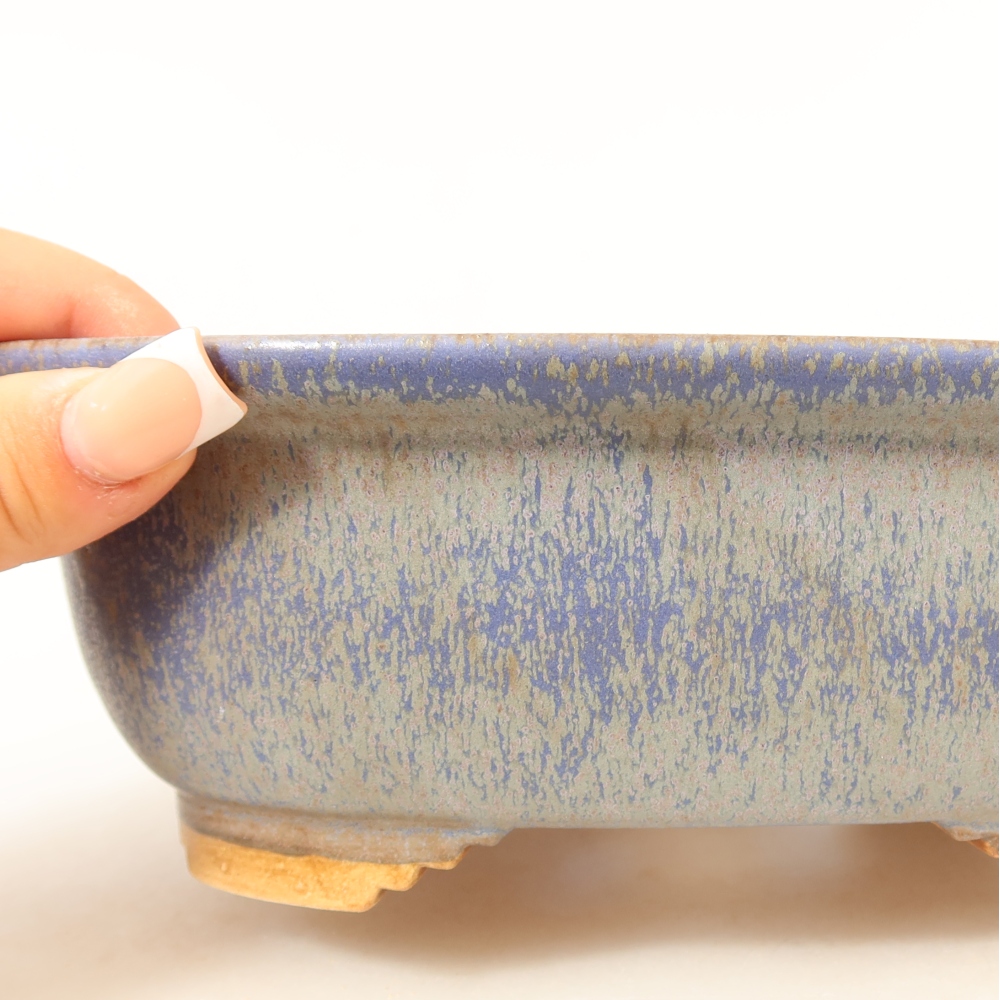 Keramik-Bonsai-Schale 20,5 x 16,5 x 7 cm, Farbe: Blau