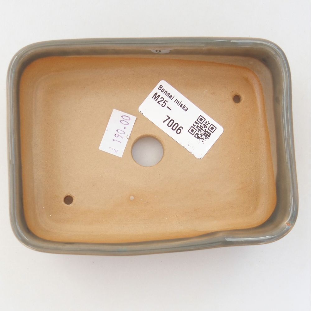 Bonsaischale aus Keramik 13 x 9,5 x 3,5 cm, grau