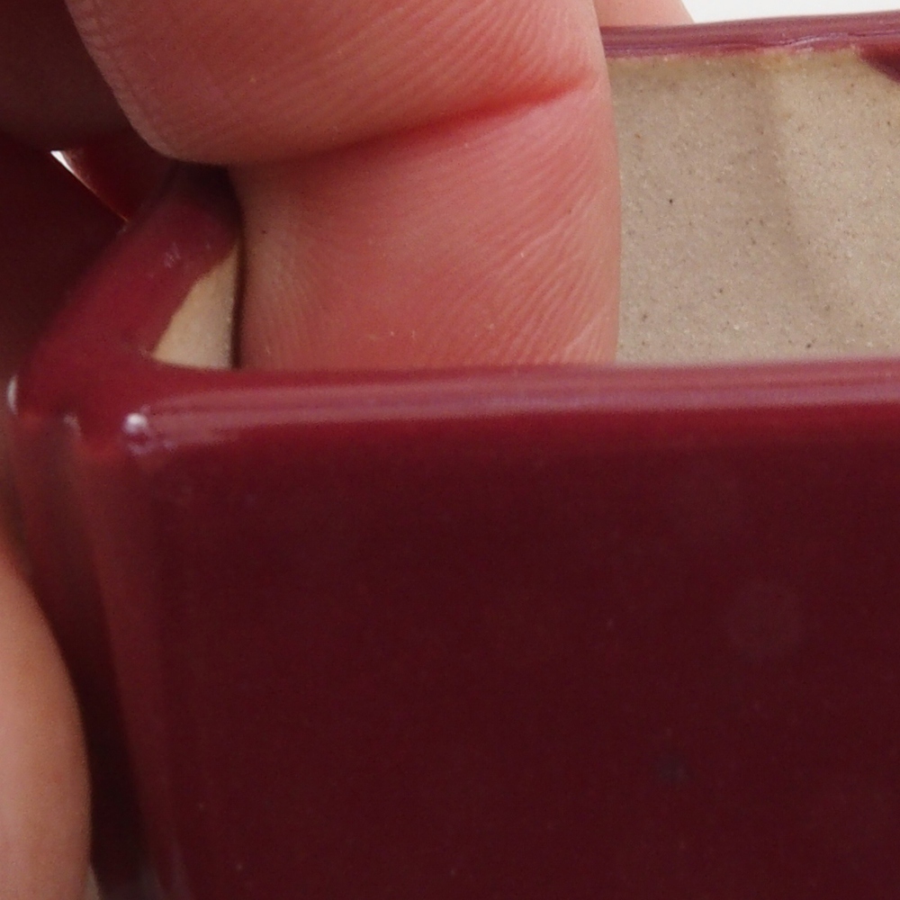 Mini-Bonsaischale 4,5 x 4,5 x 3 cm, Farbe Burgunder