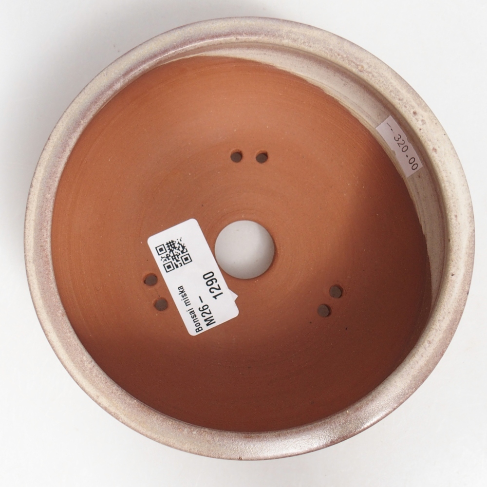 Bonsaischale aus Keramik 14,5 x 14,5 x 5,5 cm, Farbe beige