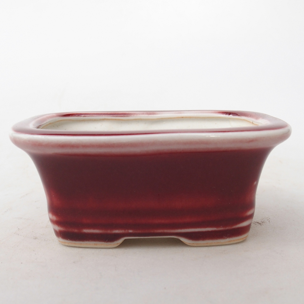 Keramik-Bonsaischale 10 x 7,5 x 4 cm, Farbe Rot