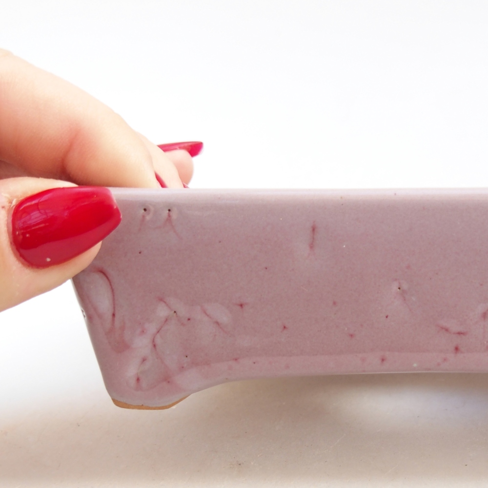 Bonsaischale aus Keramik 12 x 9 x 3,5 cm, rosa