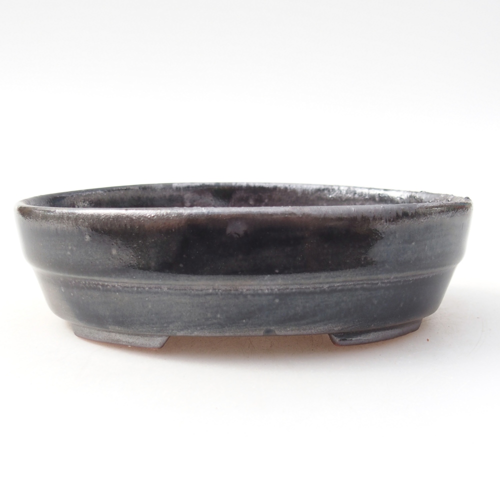 Bonsaischale aus Keramik 14 x 10,5 x 4 cm, Farbe schwarz