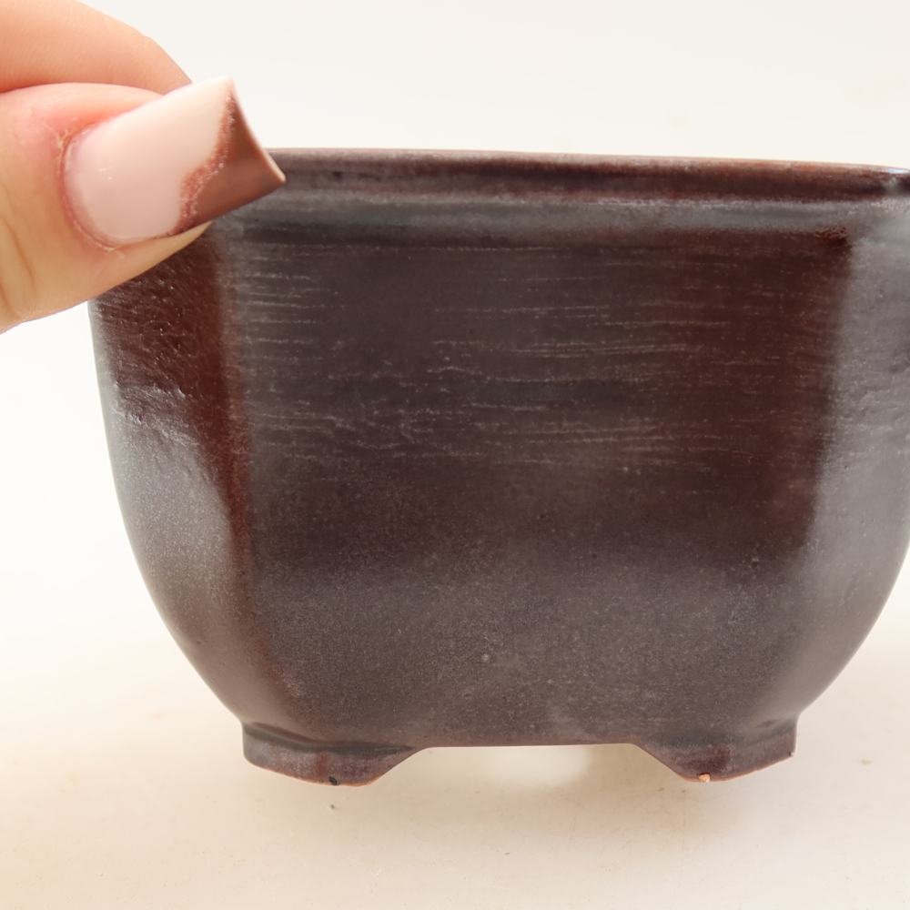 Keramik-Bonsai-Schale 10 x 10 x 6,5 cm, Farbe: braun