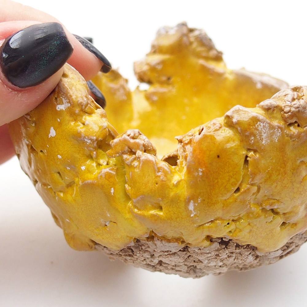 Keramikschale 9,5 x 9,5 x 6,5 cm , gelb