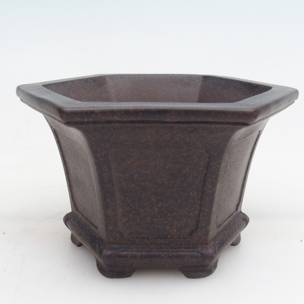 Bonsaischale aus Keramik 13,5 x 12 x 8 cm, Farbe bräunlich ocker
