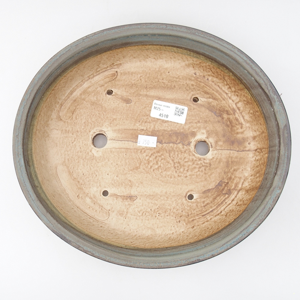 Keramik-Bonsaischale 25,5 x 28,5 x 5,5  cm, Farbe blau