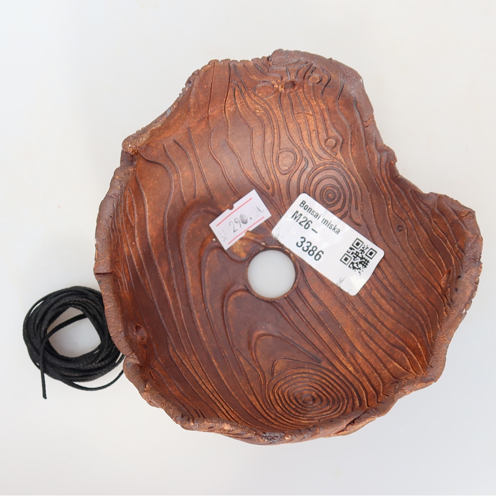 Keramikschale für Kokedama, 12 x 12 x 7 cm, Farbe: Braun