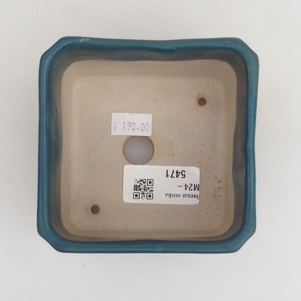 Keramik-Bonsaischale 9,5 x 9,5 x 7 cm, Farbe blau