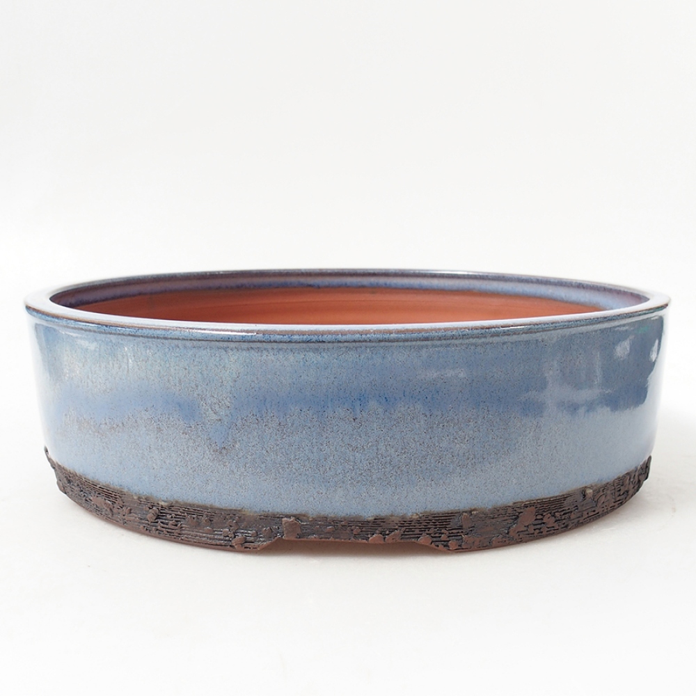 Keramik-Bonsaischale 25 x 25 x 7 cm, Farbe blau