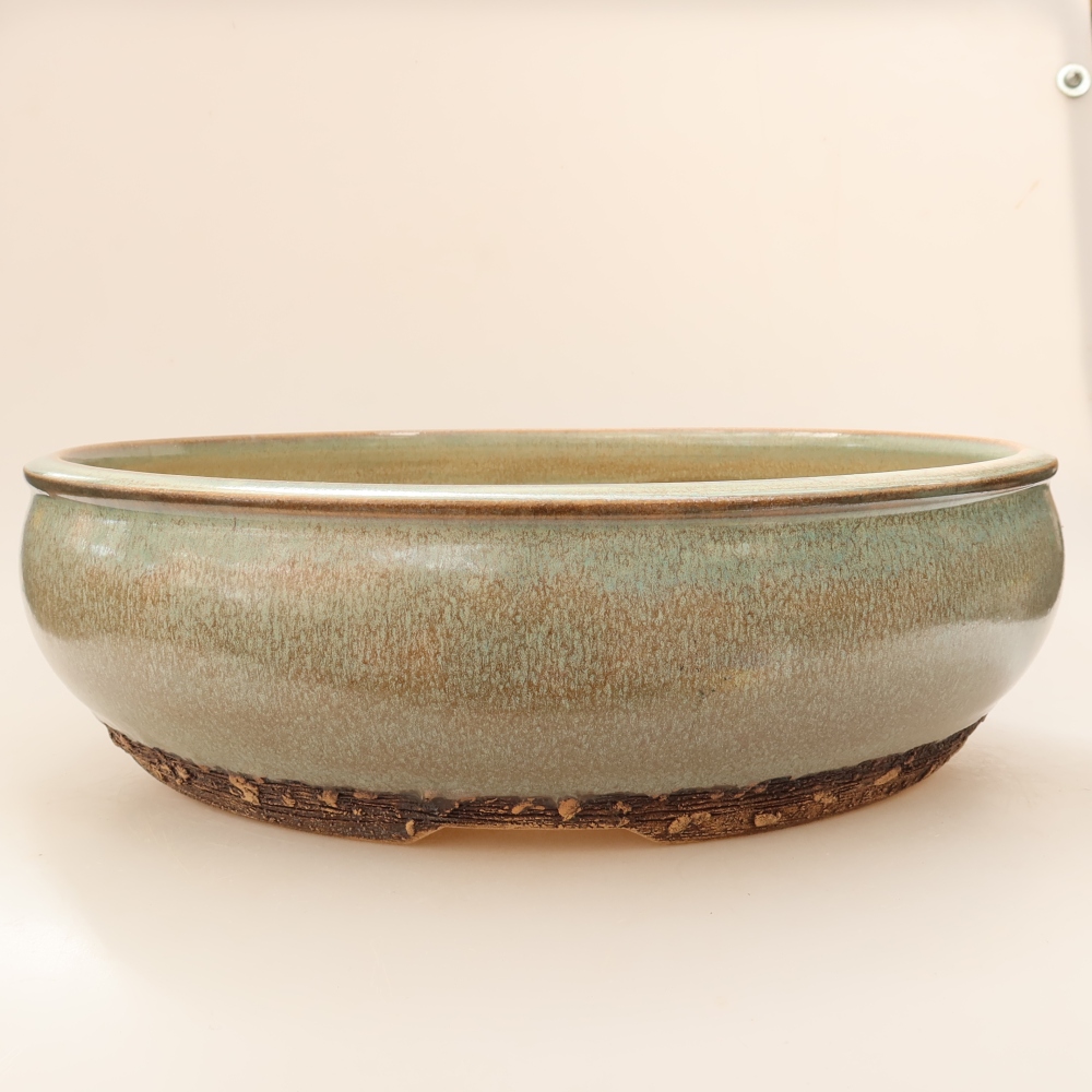 Keramik-Bonsai-Schale 32,5 x 32,5 x 9 cm, Farbe: grün – NUR PERSÖNLICHE ABHOLUNG oder Transport auf Paletten