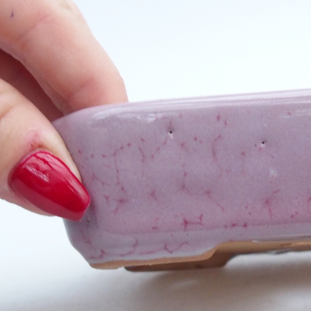 Bonsaischale aus Keramik 12 x 9 x 3 cm, rosa