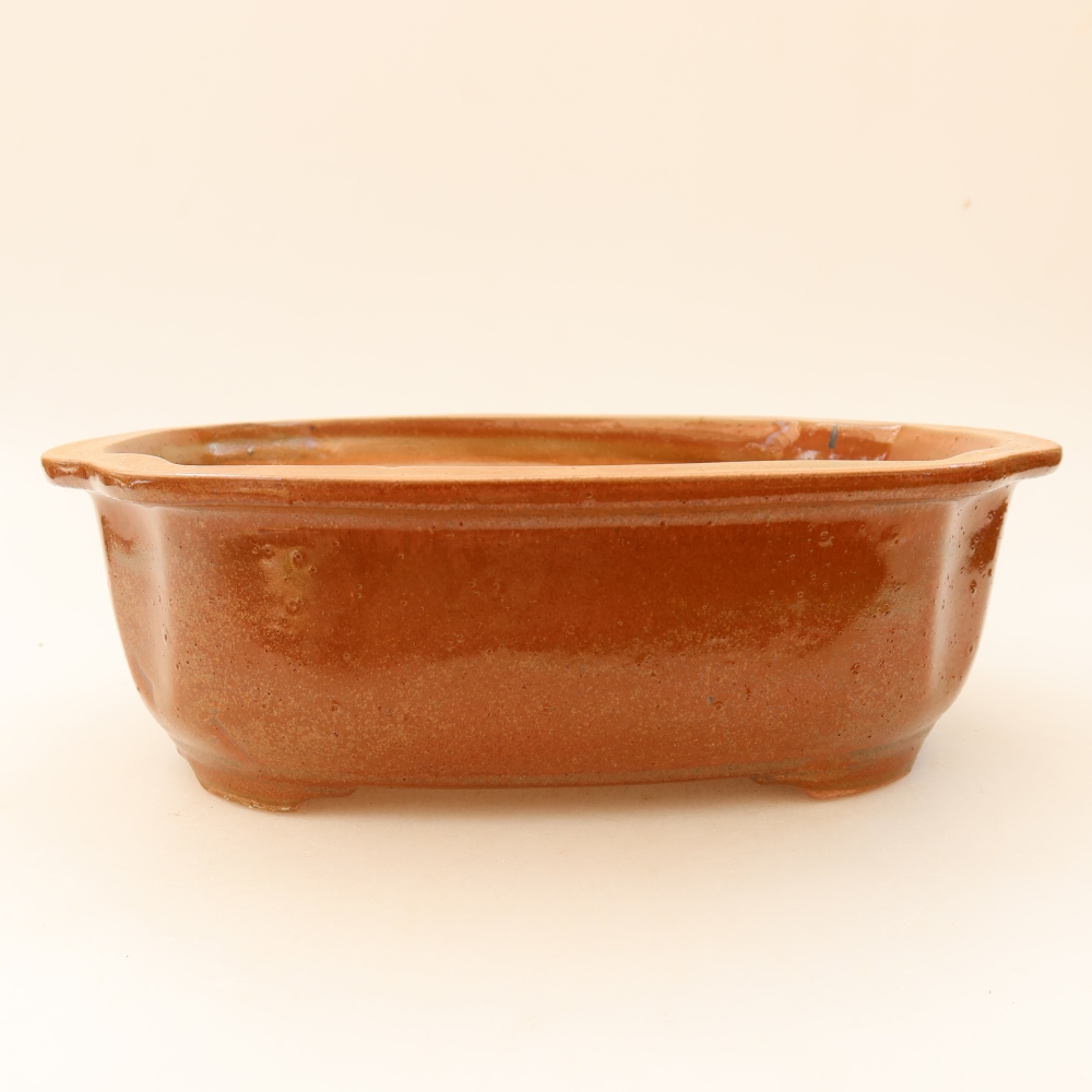 Keramik-Bonsai-Schale, 22,5 x 17,5 x 7,5 cm, Farbe: braun