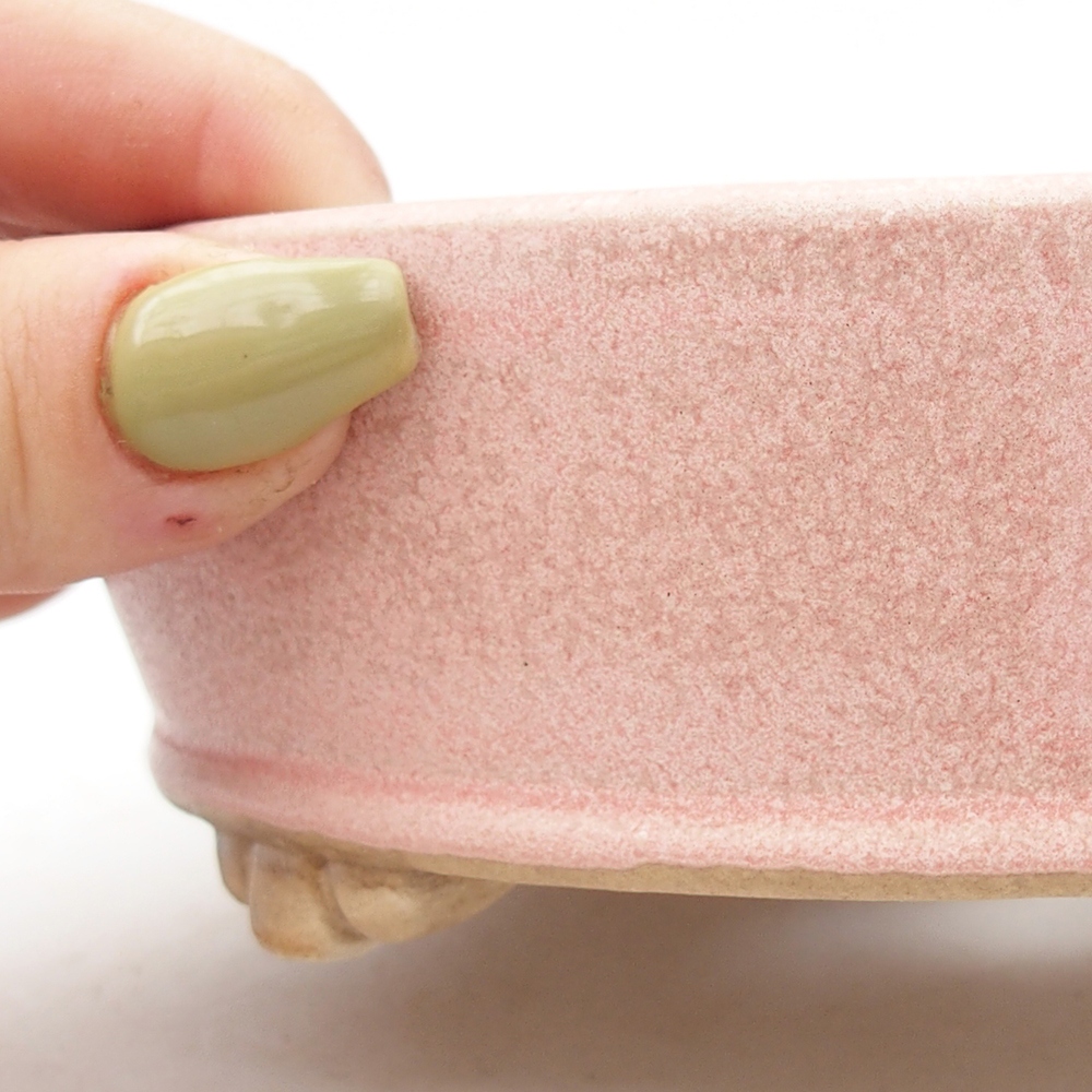 Keramik-Bonsaischale 15,5 x 15,5 x 4,5 cm, Farbe rosa