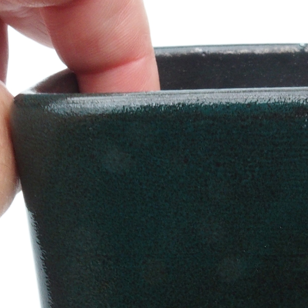Keramik-Bonsaischale 9 x 9 x 11 cm, Farbe Grün