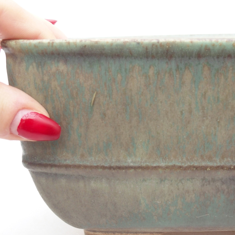 Bonsaischale aus Keramik 16 x 16 x 9,5 cm, grün