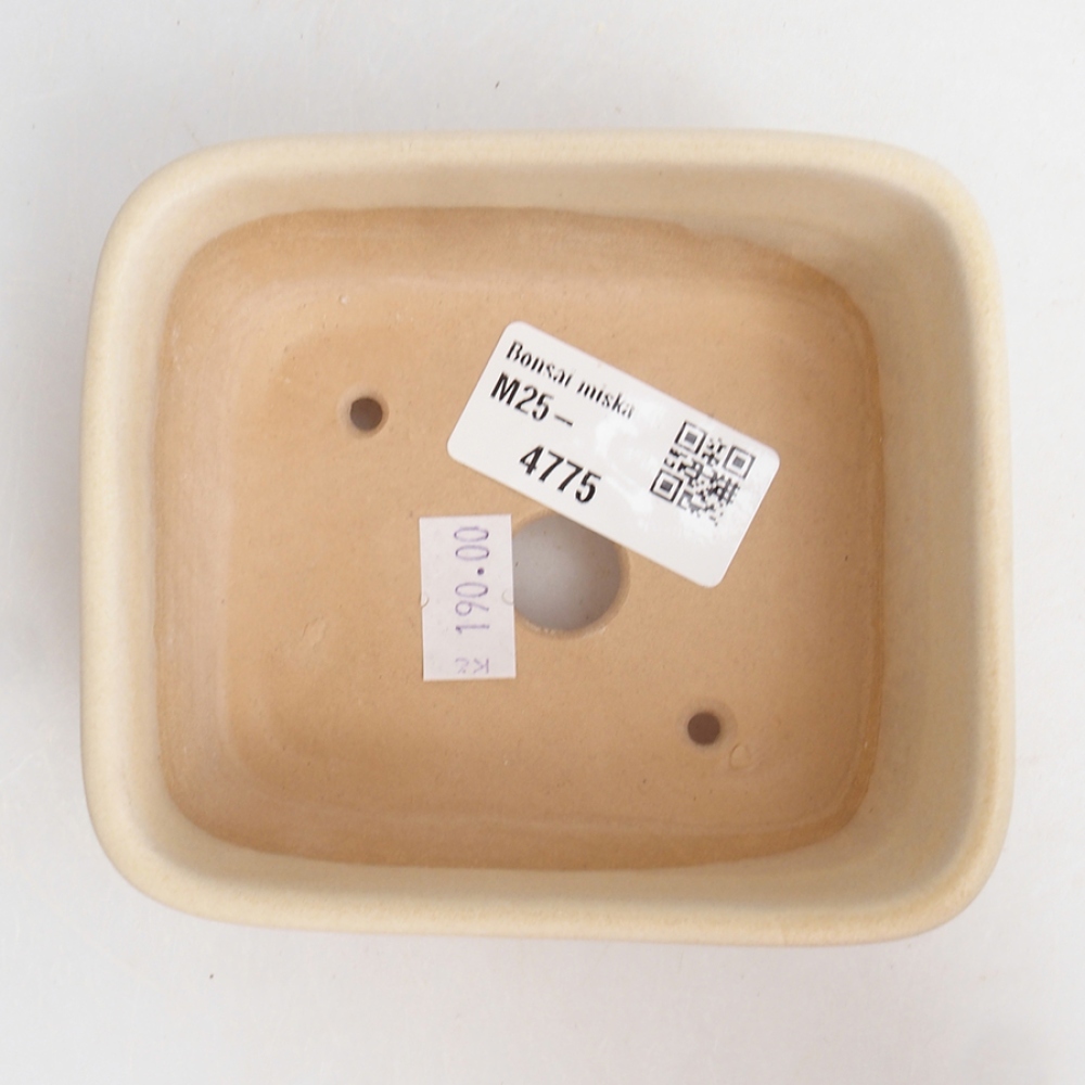 Keramik-Bonsaischale 10,5 x 9 x 4,5 cm, Farbe Beige