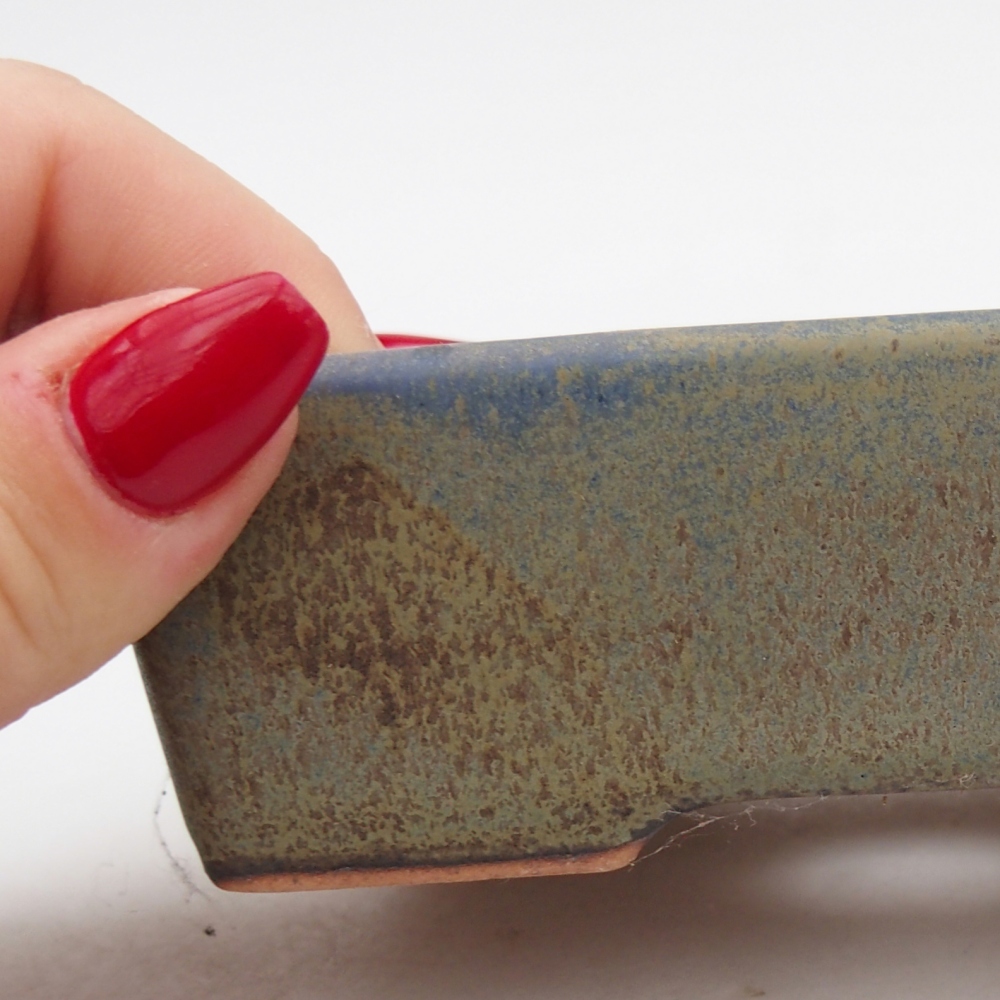 Bonsaischale aus Keramik 11,5 x 9,5 x 6 cm, Farbe blau