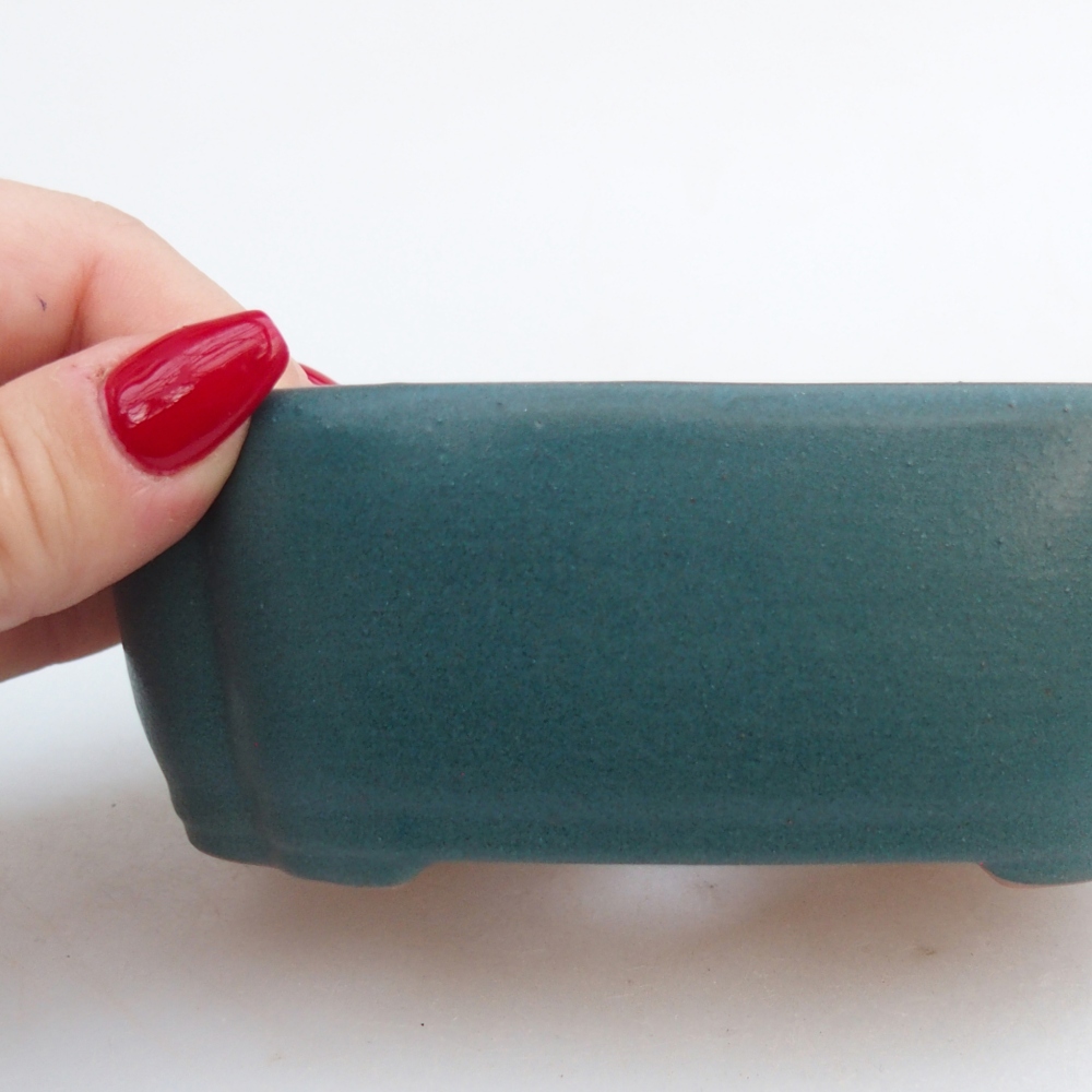 Bonsaischale aus Keramik 12,5 x 9,5 x 4,5 cm, Farbe blau